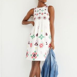 Anthropologie dolly embroidered midi dress